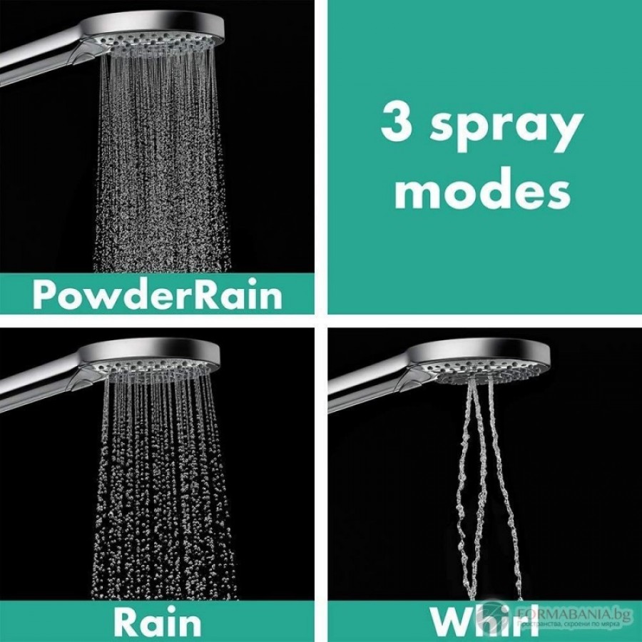 hansgrohe Raindance Select S hand shower, 3 spray modes