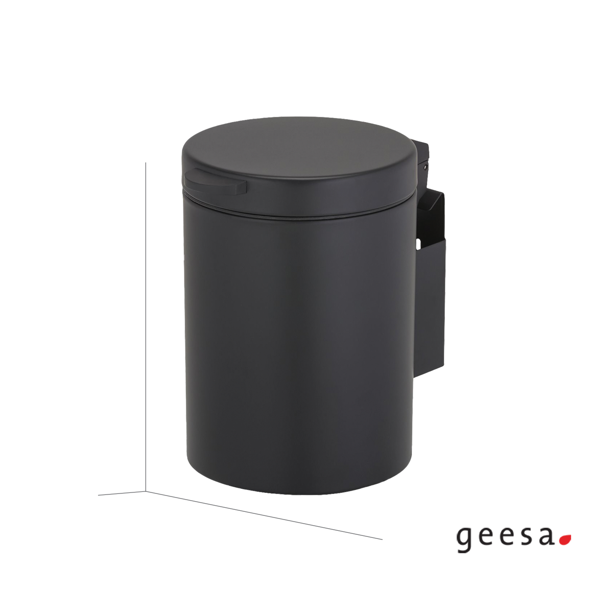 Χαρτοδοχείο Επίτοιχο 3l Geesa Black Matt