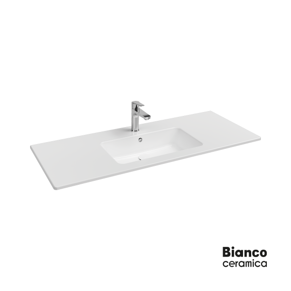 Flat 121,6x46  Bianco Ceramica White washbasin