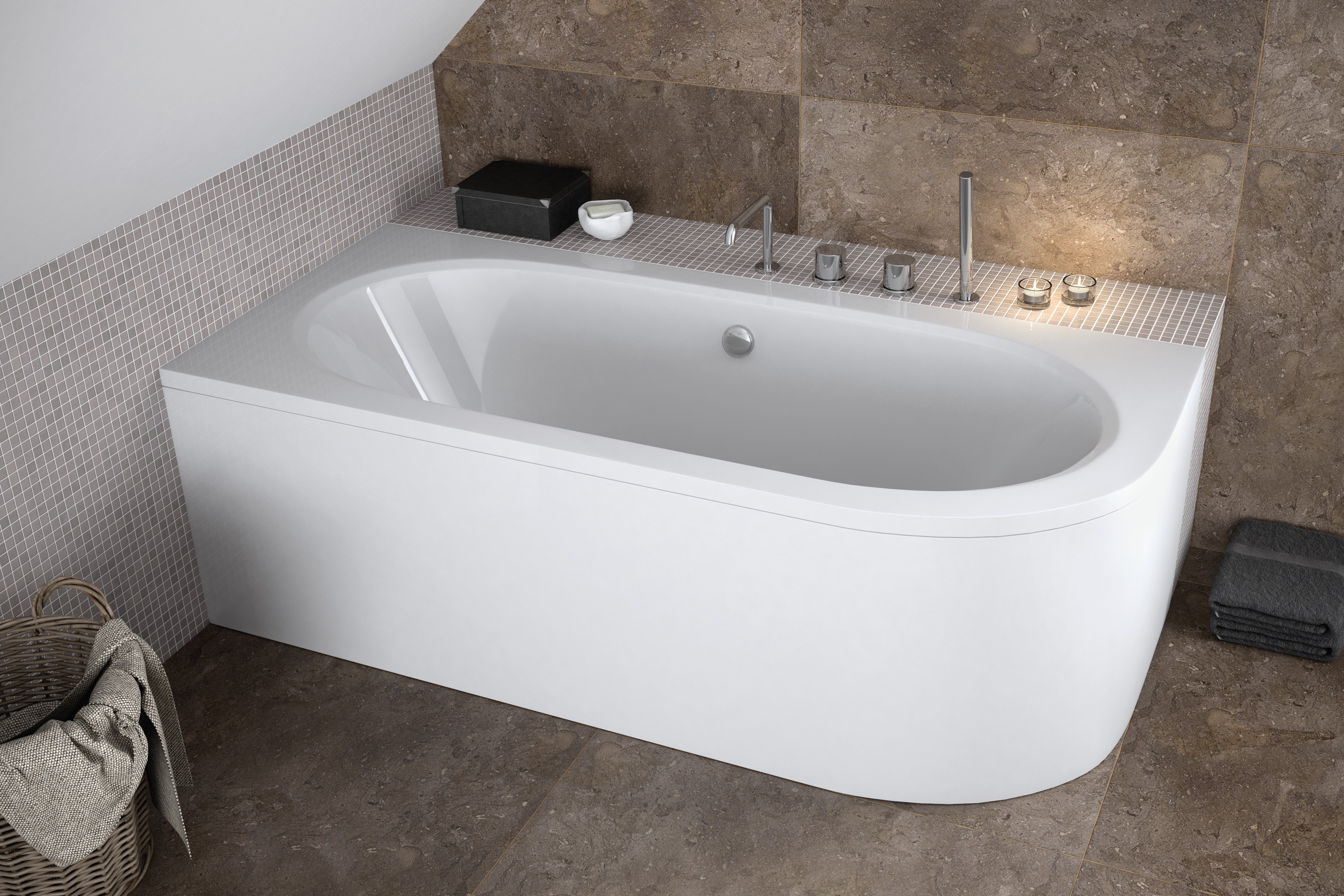 ACRILAN ΑΥΡΑ 180Χ80  ASYMETRIC BATHTUB  Ν.1