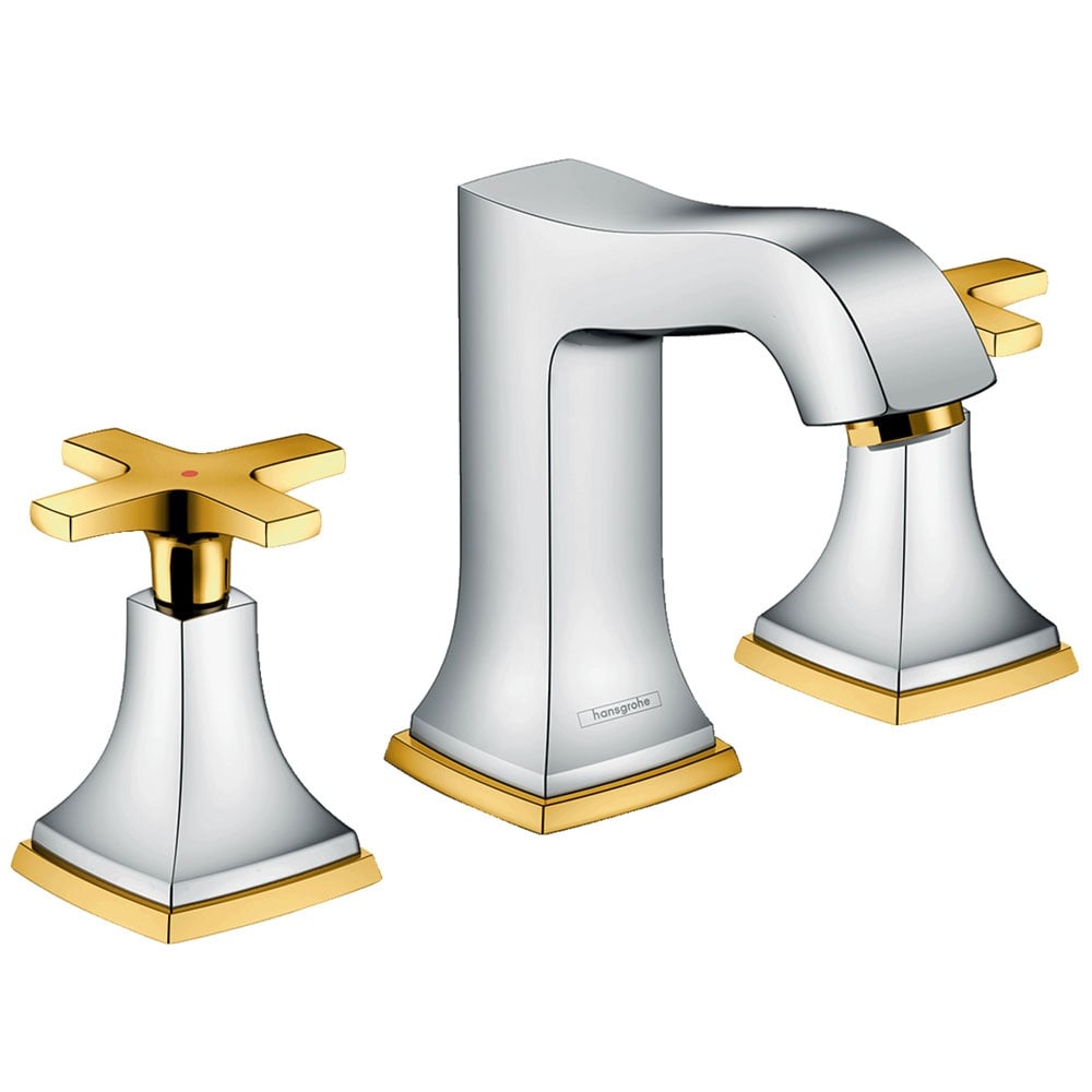 Hansgrohe Metropol Classic Chrome/Gold-Optic Basin Mixer Tap 110